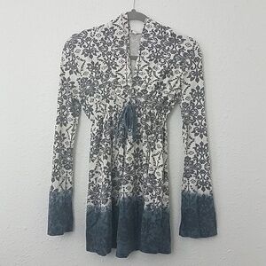 𝅺pink Lotus hoodie Athletic yoga wear XS tunic top